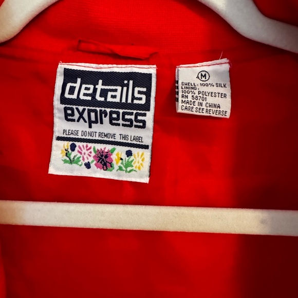 Vintage Red Silk Jacket - Picture 5 of 10